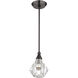 Brussels 1 Light 7 inch Black Chrome Pendant Ceiling Light, Crystal, Single
