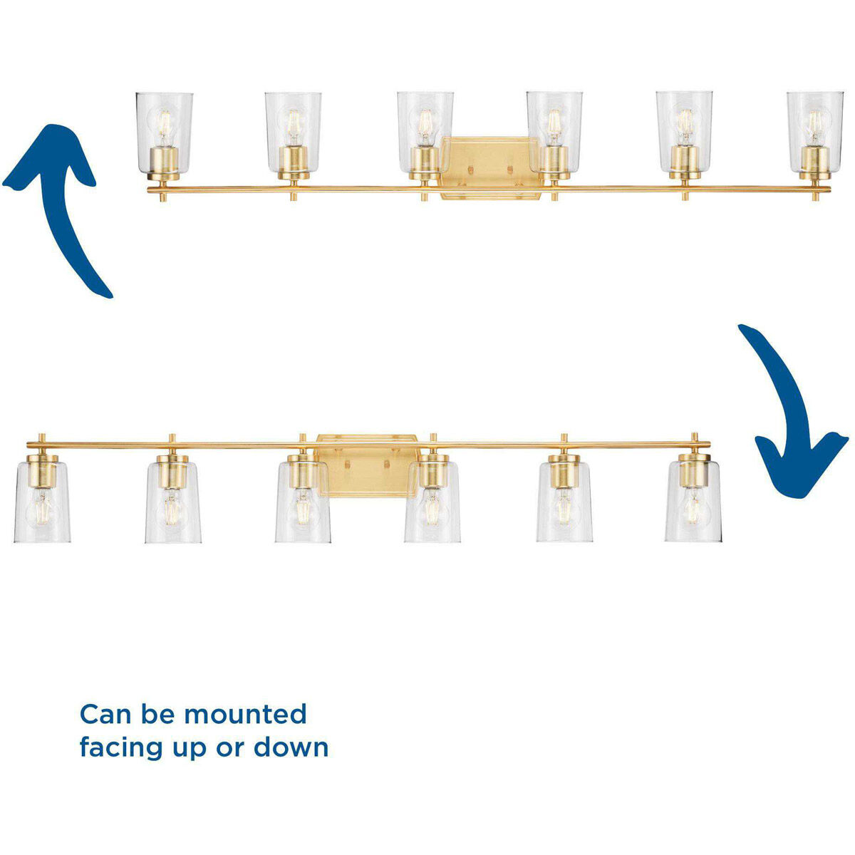 Adley 6 Light 49 inch Satin Brass Bath Vanity Wall Light