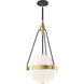 Alora Mood Harmony 3 Light 13.5 inch Brushed Gold Pendant Ceiling Light in Glossy Opal