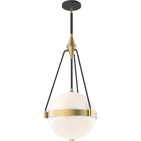 Alora Mood Harmony 3 Light 13.5 inch Brushed Gold Pendant Ceiling Light in Glossy Opal