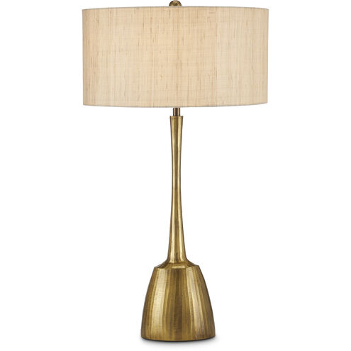 Cheenee 33.25 inch 100 watt Antique Brass Table Lamp Portable Light