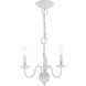 Windsor 3 Light 14 inch Antique White Mini Chandelier Ceiling Light