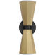 Rizzo 2 Light 5 inch Black and Antique Brass Wall Sconce Wall Light