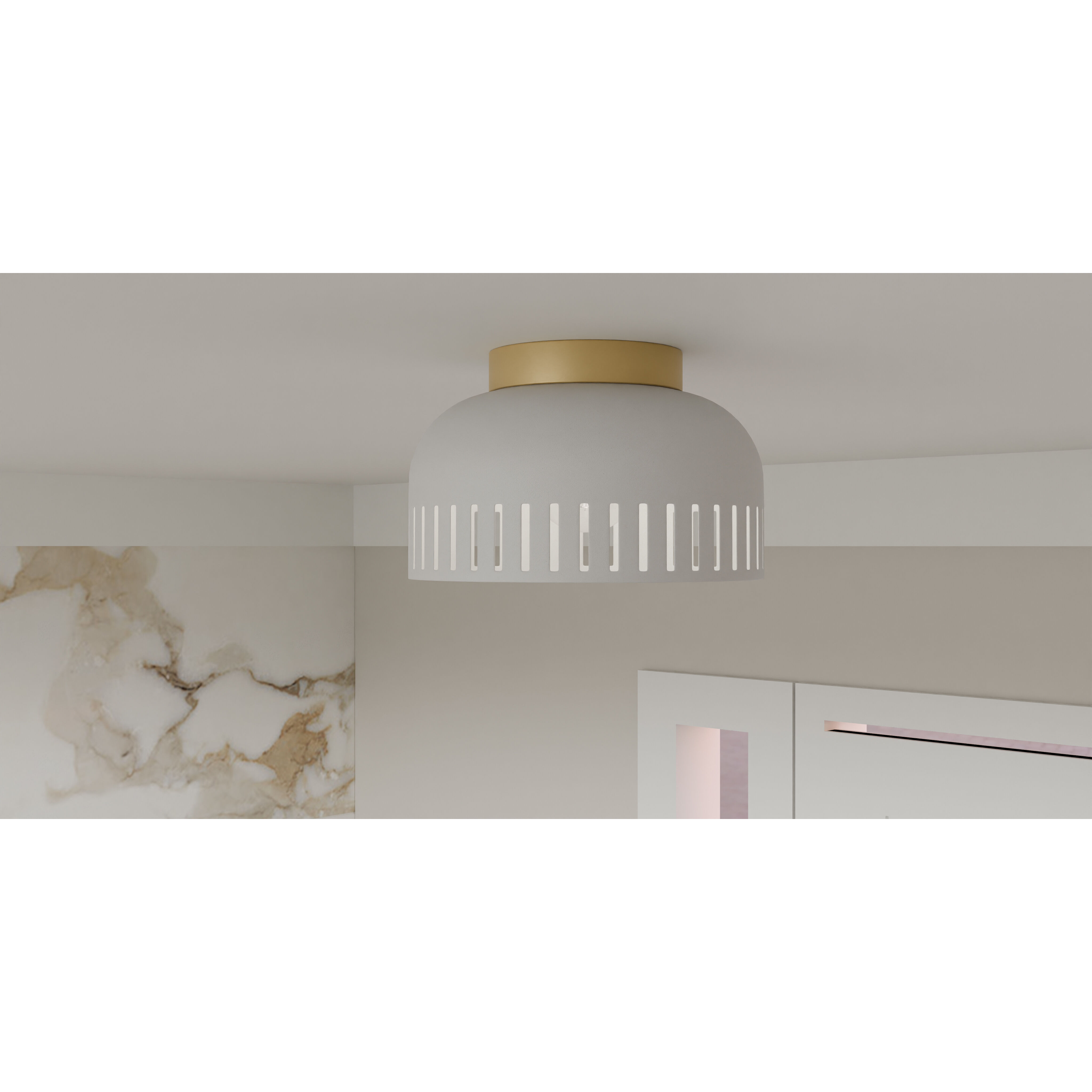 Keagan 1 Light 11 inch Matte White Flush Mount Ceiling Light, Small