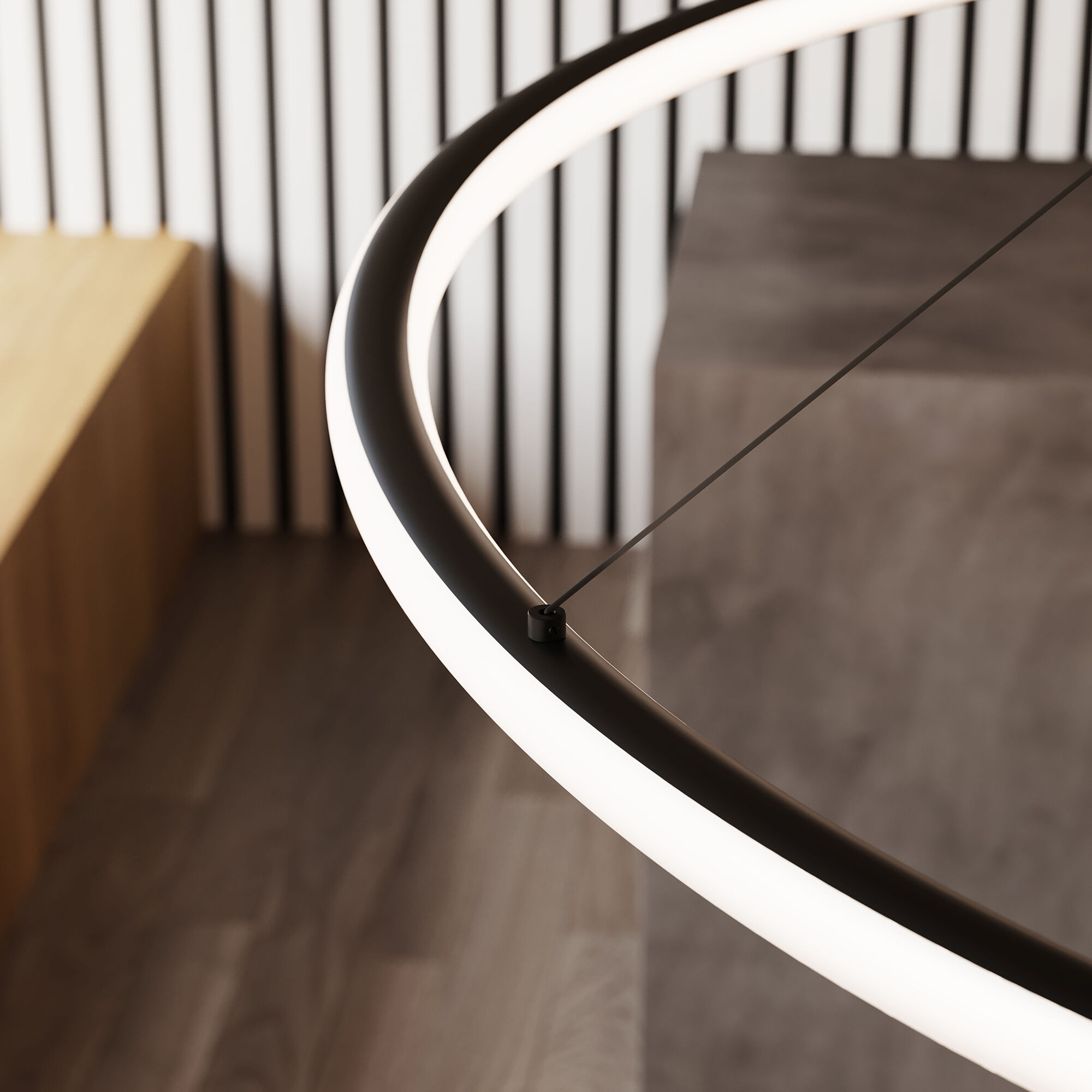 Luna LED 61.5 inch Satin Black Pendant Ceiling Light