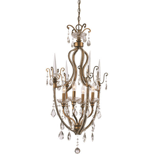 Juglans 4 Light 21 inch Antique Gold Chandelier Ceiling Light