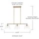 Baker 3 Light 44.5 inch Aged Brass Island Ceiling Light