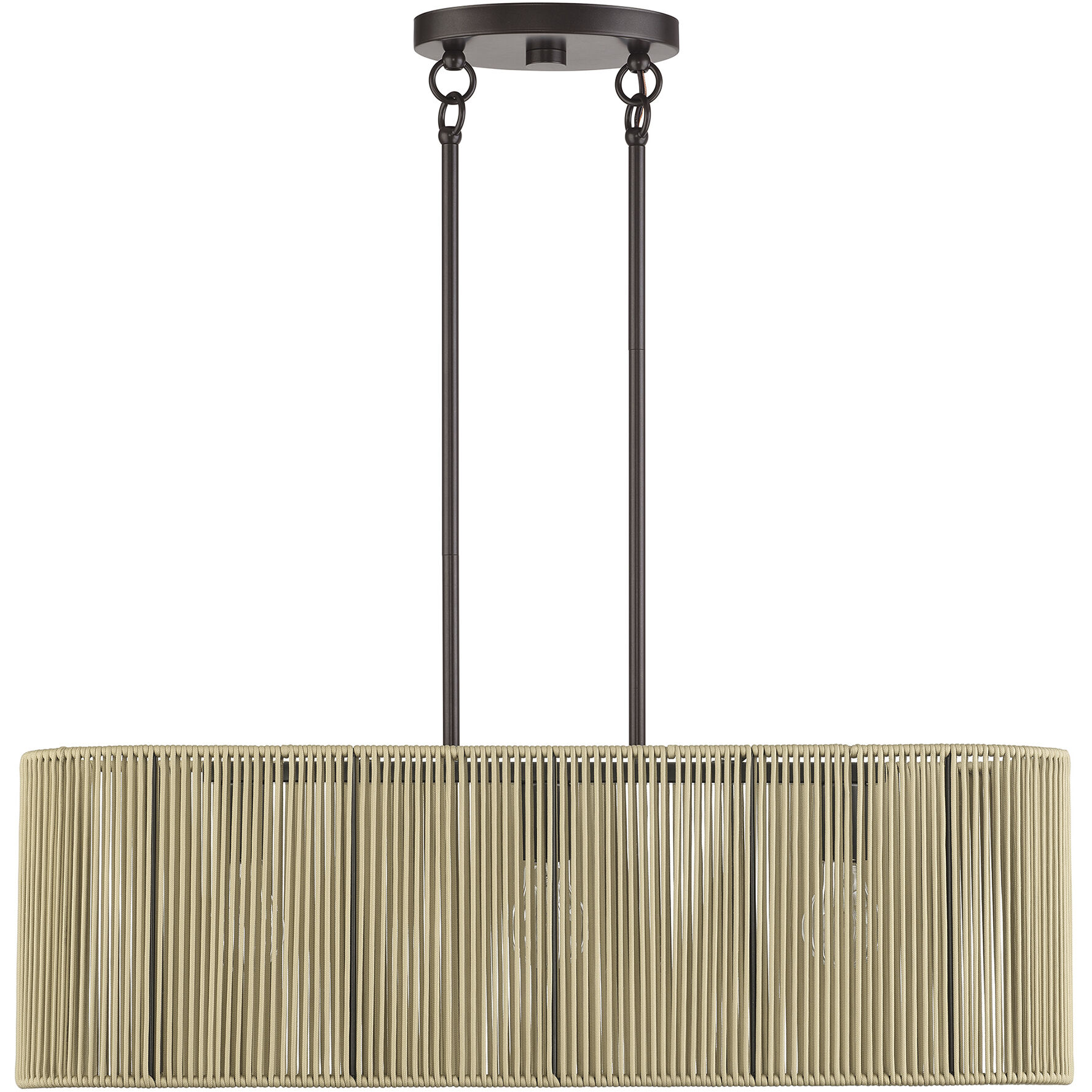 Goldiemesh 3 Light 30 inch English Bronze Linear Chandelier Ceiling Light, Medium