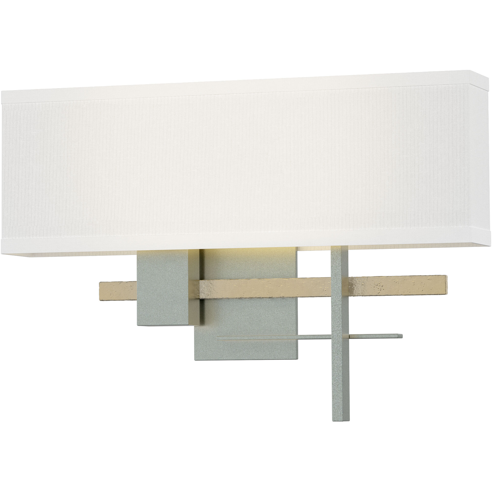 Cosmo 2 Light 16.5 inch Vintage Platinum and Modern Brass ADA Sconce Wall Light in Vintage Platinum/Modern Brass, Natural Anna