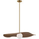 Windsor Smith Mahalo LED 28 inch Hand-Rubbed Antique Brass Pendant Ceiling Light in Natural Oak