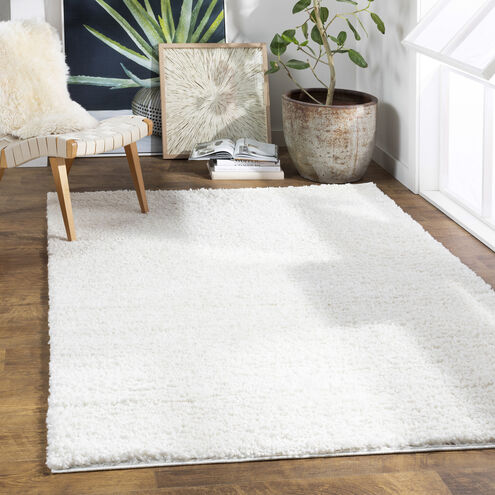 Deluxe Shag 36 X 24 inch White Rug in 2 x 3, Rectangle