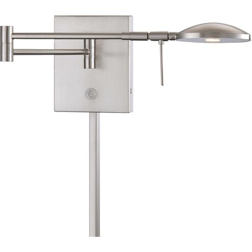 George's Reading Room 3.5 inch 8.00 watt Brushed Nickel Swing Arm Wall Lamp Wall Light