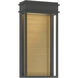 Clyne LED 15 inch Sand Coal Black and Legacy Brass Outdoor Wall Sconce