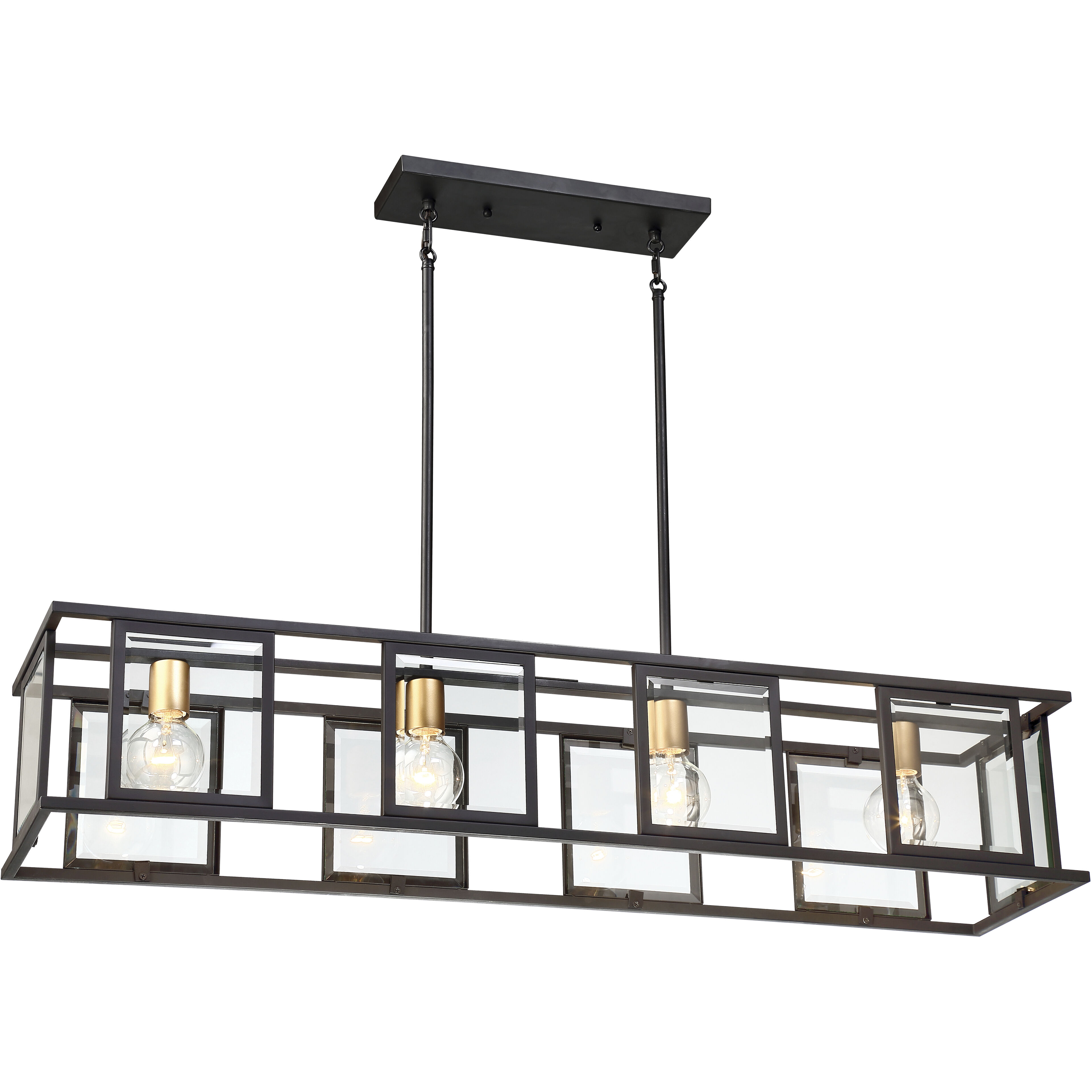 Payne 4 Light 42 inch Midnight Bronze Trestle Ceiling Light