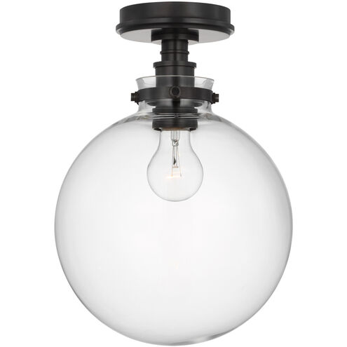 Chapman & Myers Parkington LED 10 inch Bronze Globe Flush Mount Ceiling Light
