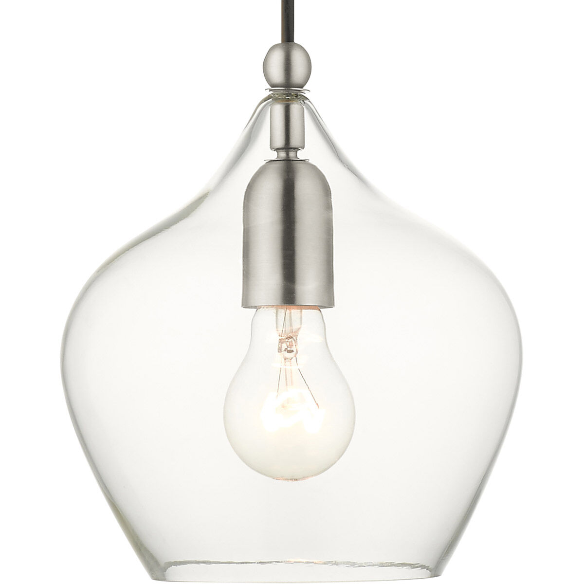 Pendants 1 Light 8 inch Brushed Nickel Pendant Ceiling Light