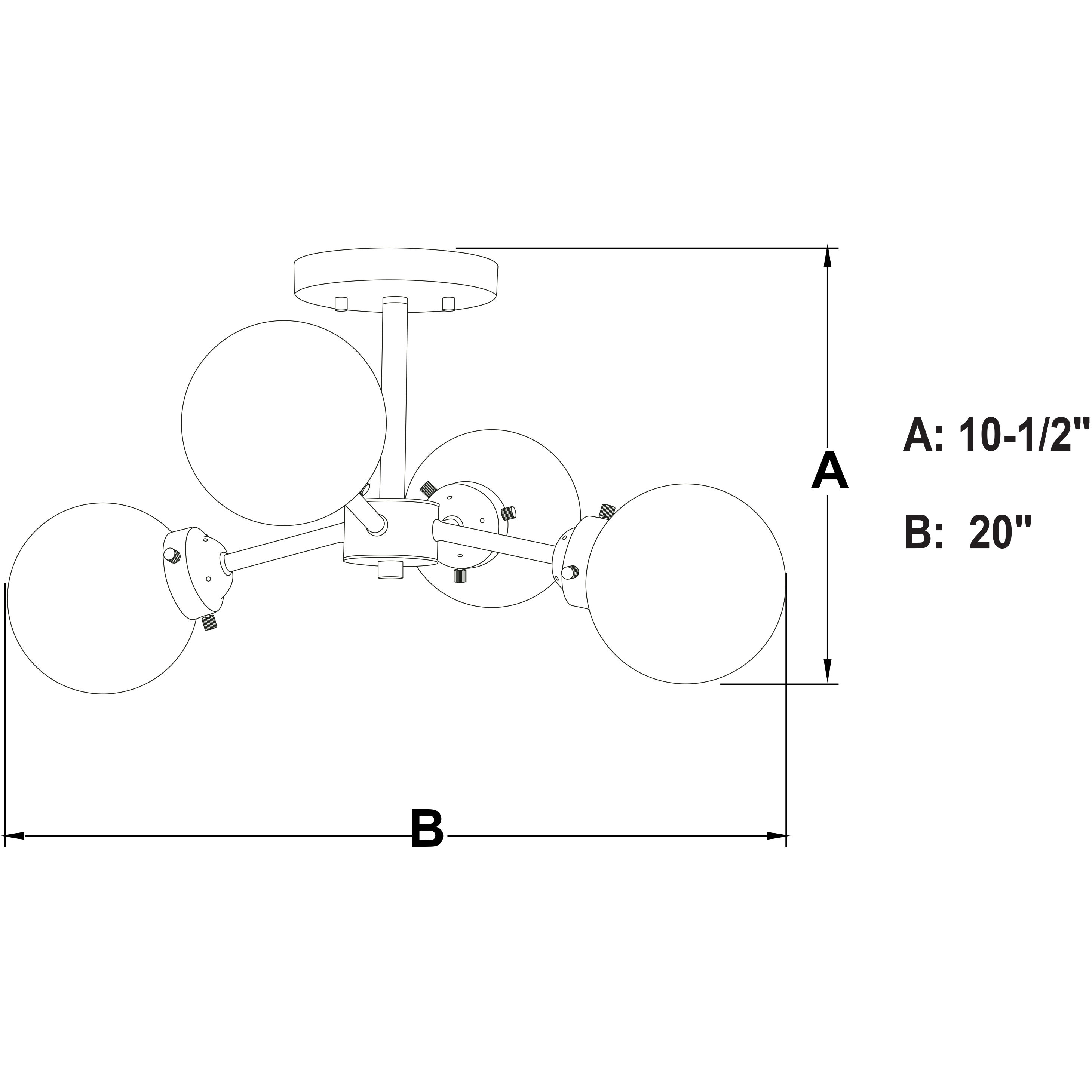 Orbit LED 20 inch Muted Brass Semi-Flush Mount Ceiling Light in 4