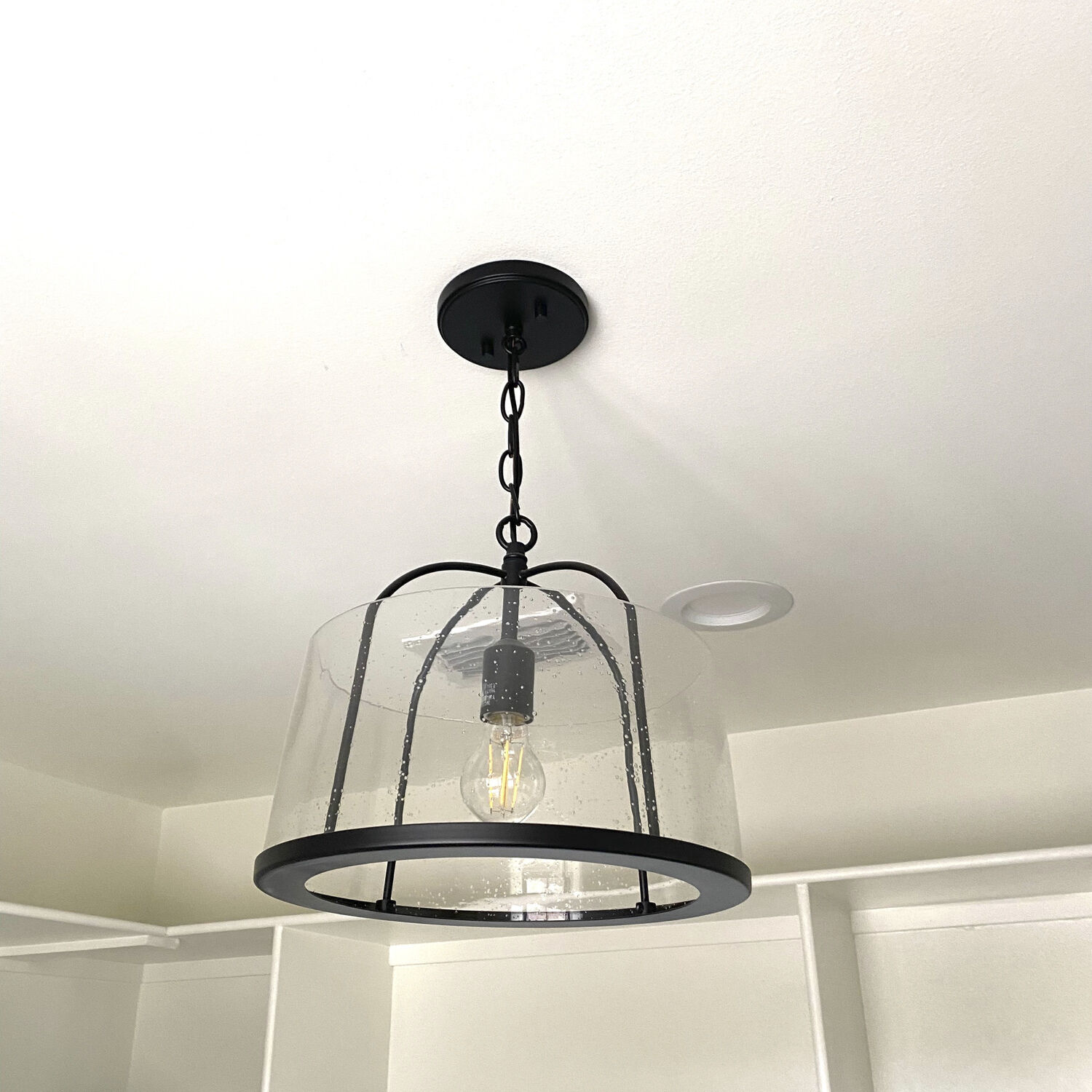Madison 1 Light 13 inch Matte Black Semi-Flush Mount Ceiling Light, Convertible Dual Mount