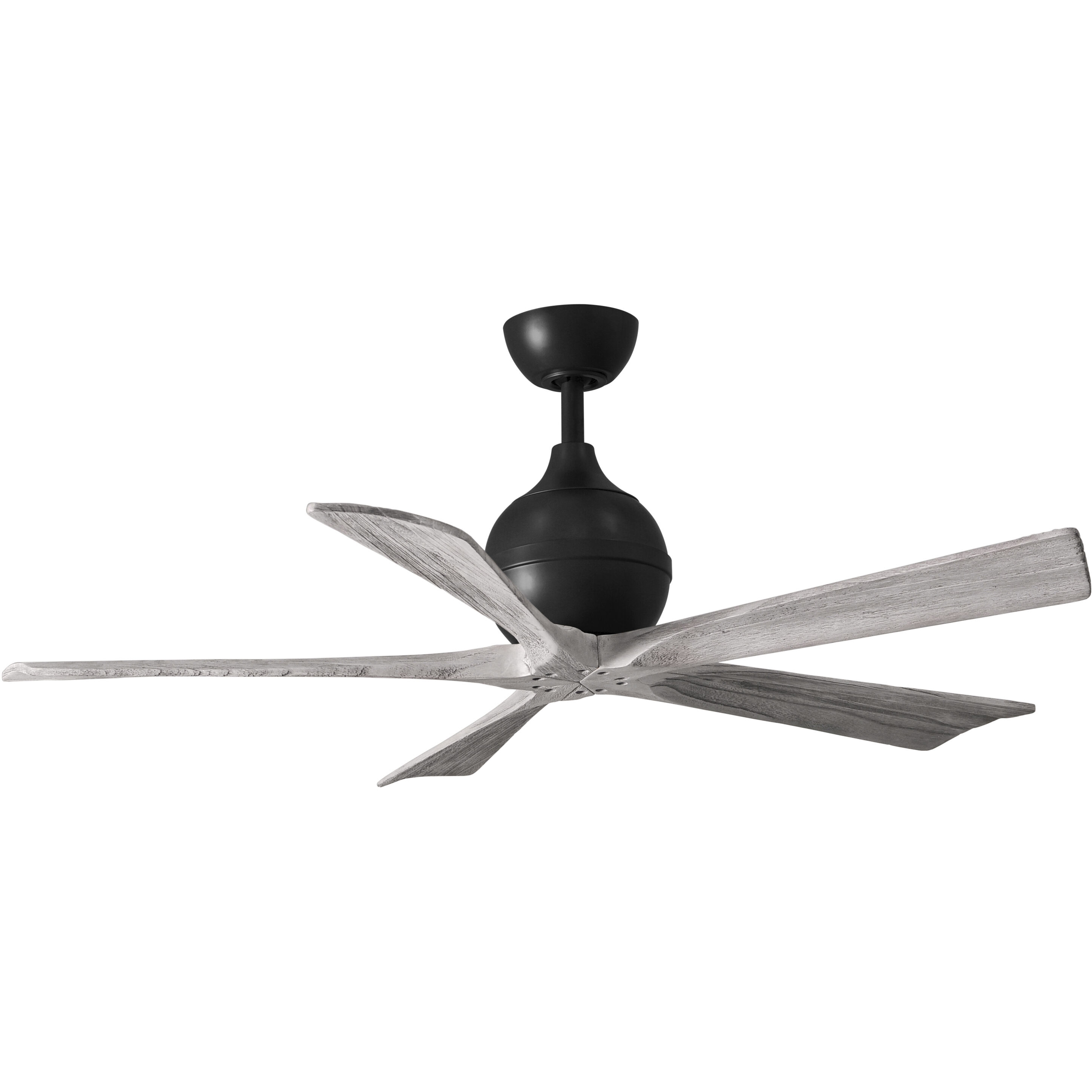 Atlas Irene-5 52 inch Matte Black with Barn Wood Tone Blades Paddle Fan, Paddle Fan