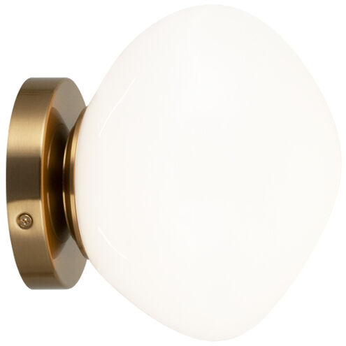 Melotte 1 Light 11.38 inch Aged Gold Brass Wall Sconce/Ceiling Mount Wall Light in Aged Gold Brass and Opal Glass