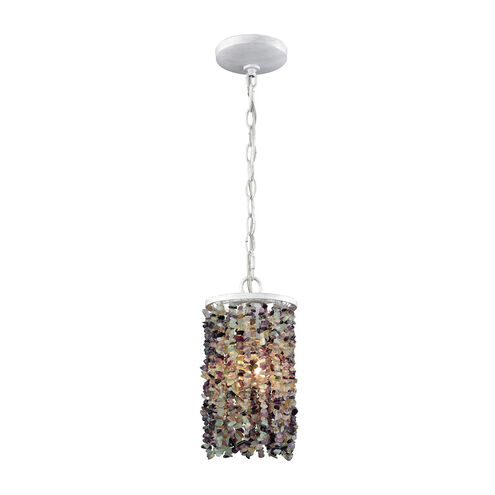 Camden 1 Light 6 inch White with Purple and Green Mini Pendant Ceiling Light