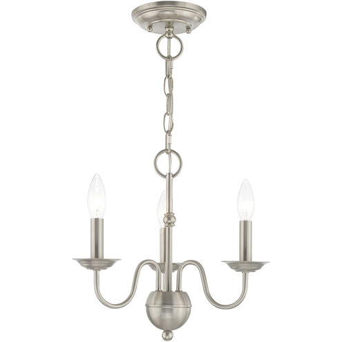 Windsor 3 Light 14 inch Brushed Nickel Mini Chandelier Ceiling Light