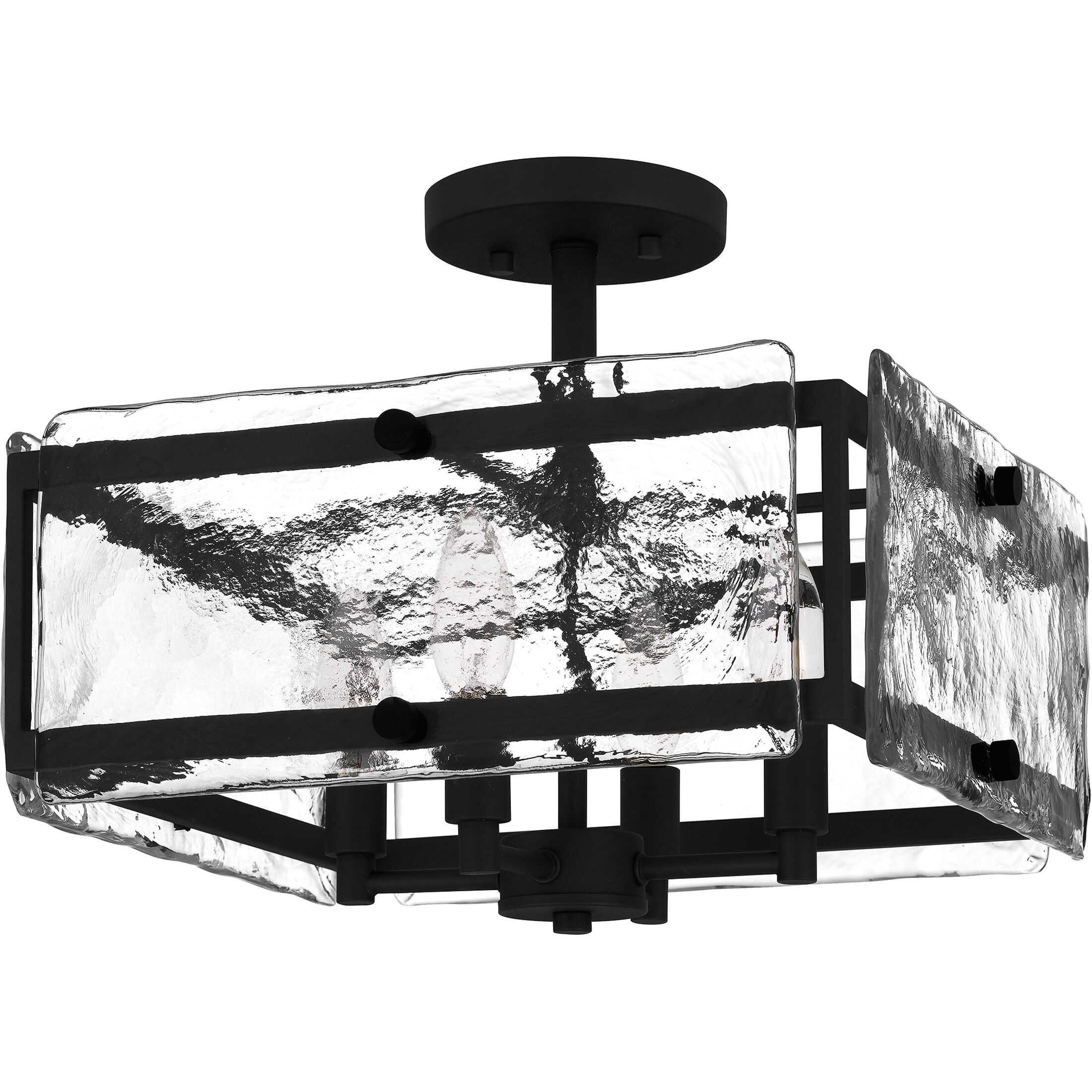Lancer 4 Light 15 inch Earth Black Semi-Flush Mount Ceiling Light