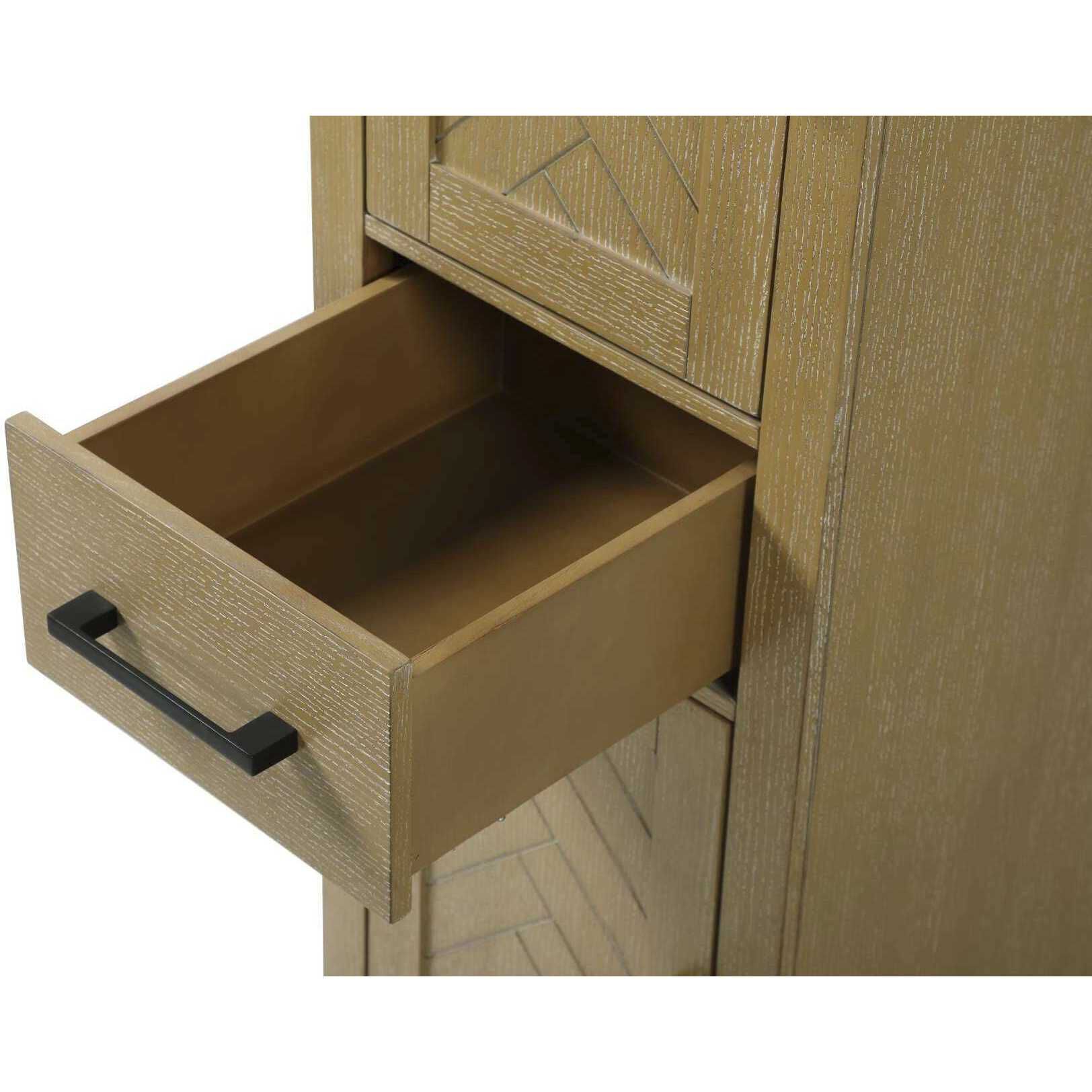 Chase Linen Oak Bathroom Storage Cabinet
