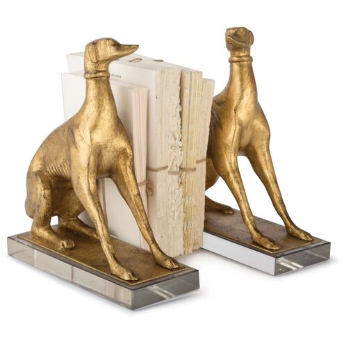 Norman 10.25 X 3.75 inch Antique Gold Leaf Book Ends