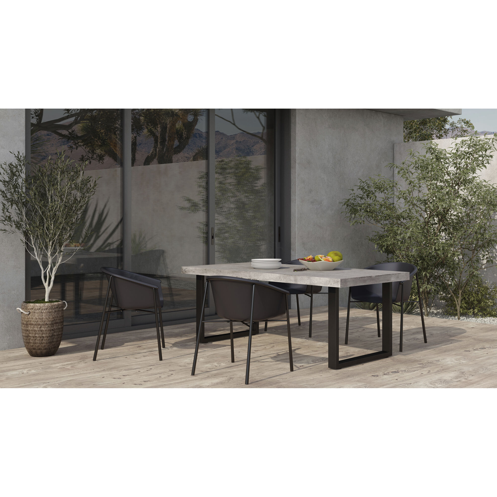 Jedrik 79 X 39.5 inch Grey Outdoor Dining Table, Large