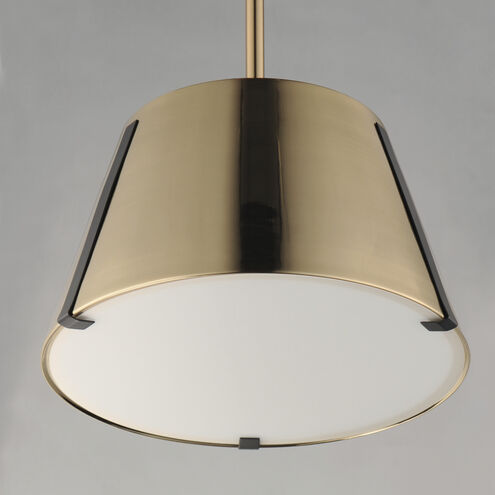 Carlo LED 14 inch Dark Bronze/Leather/Heritage Brass Single Pendant Ceiling Light