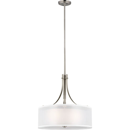 Elmwood Park 3 Light 19 inch Brushed Nickel Pendant Ceiling Light