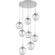 Aster Incandescent 8 Light Classic Silver Chandelier Ceiling Light, Round Multi-Pendant