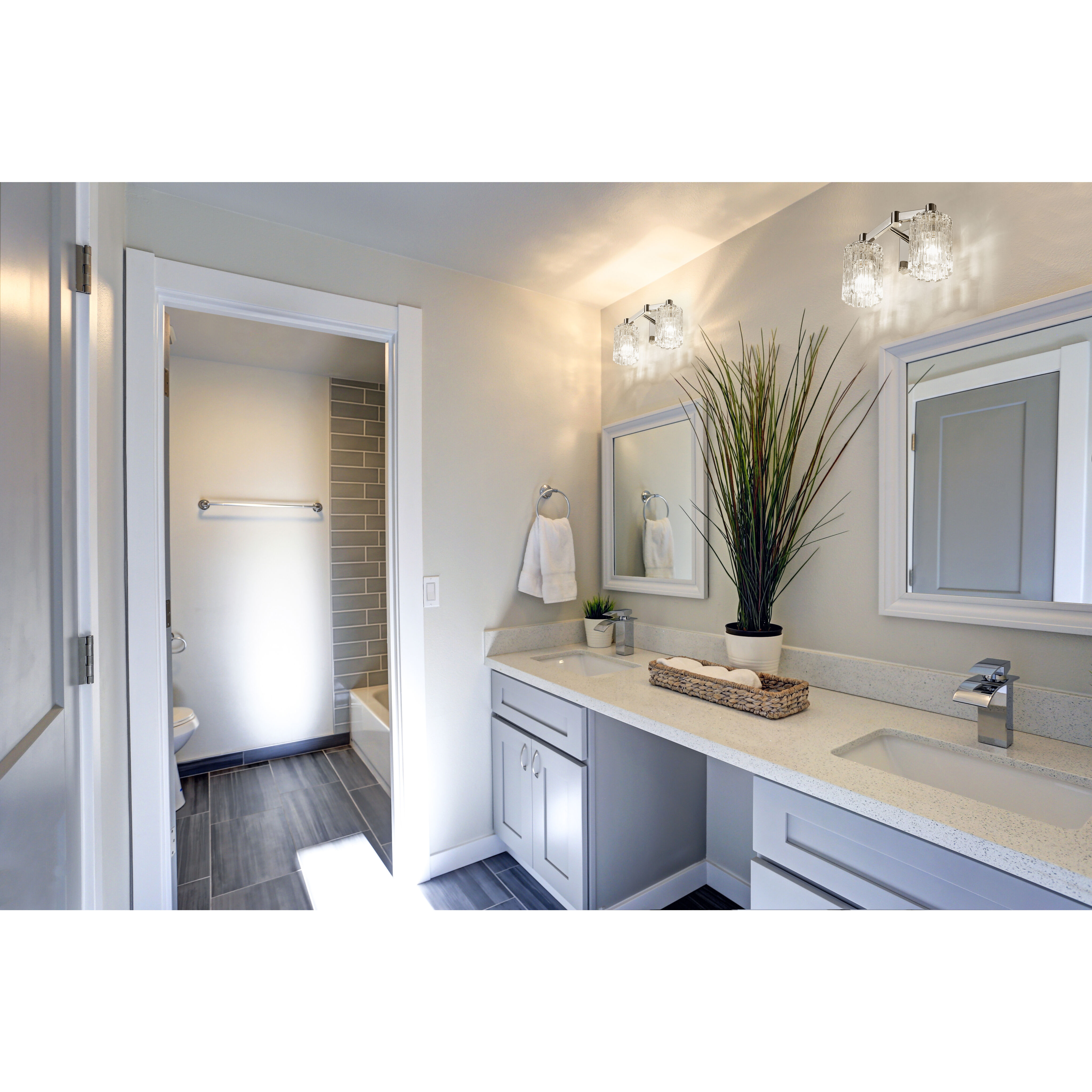 Aubrey 2 Light 13.5 inch Chrome Vanity Wall Light