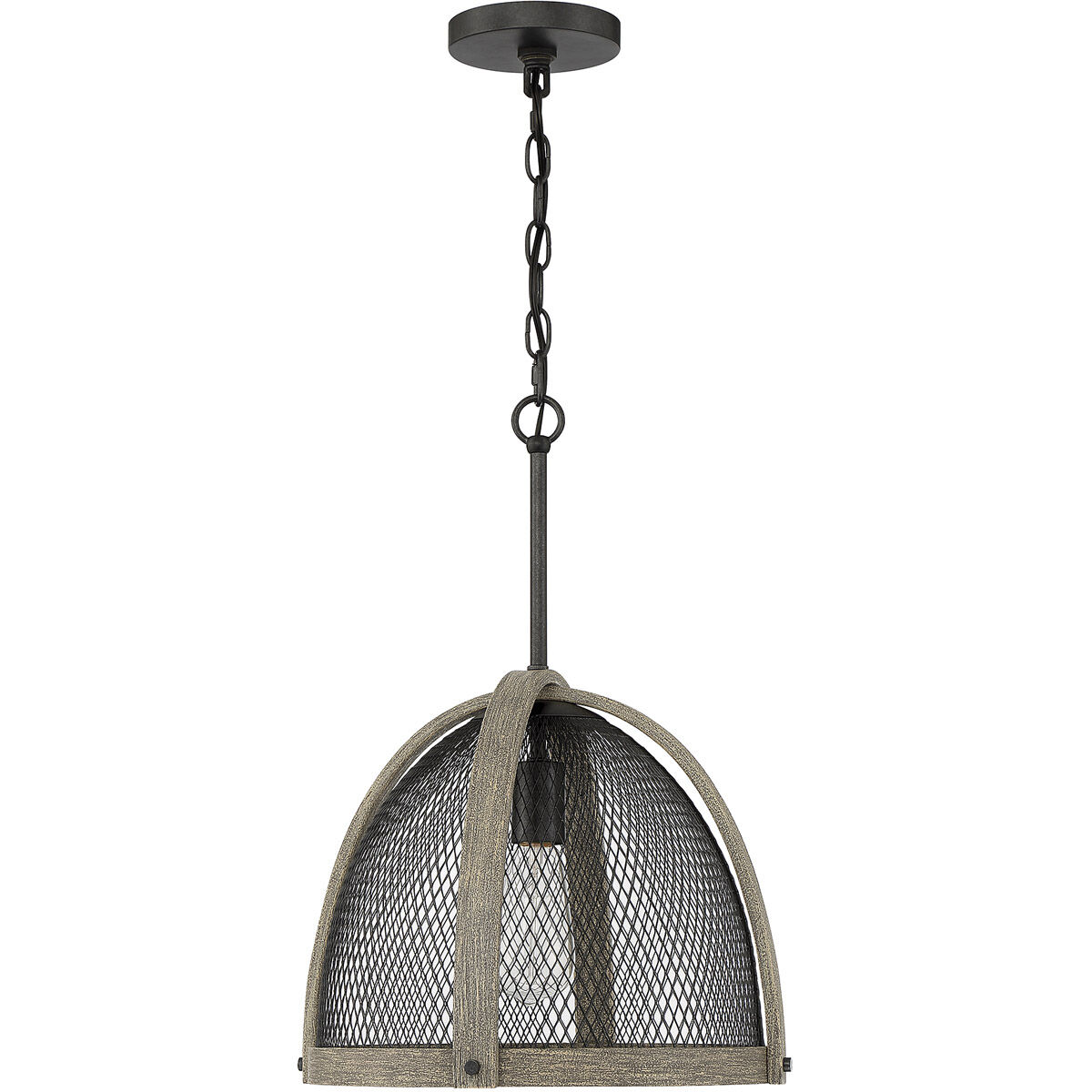 Industrial 1 Light 14 inch Weathered Birch Pendant Ceiling Light