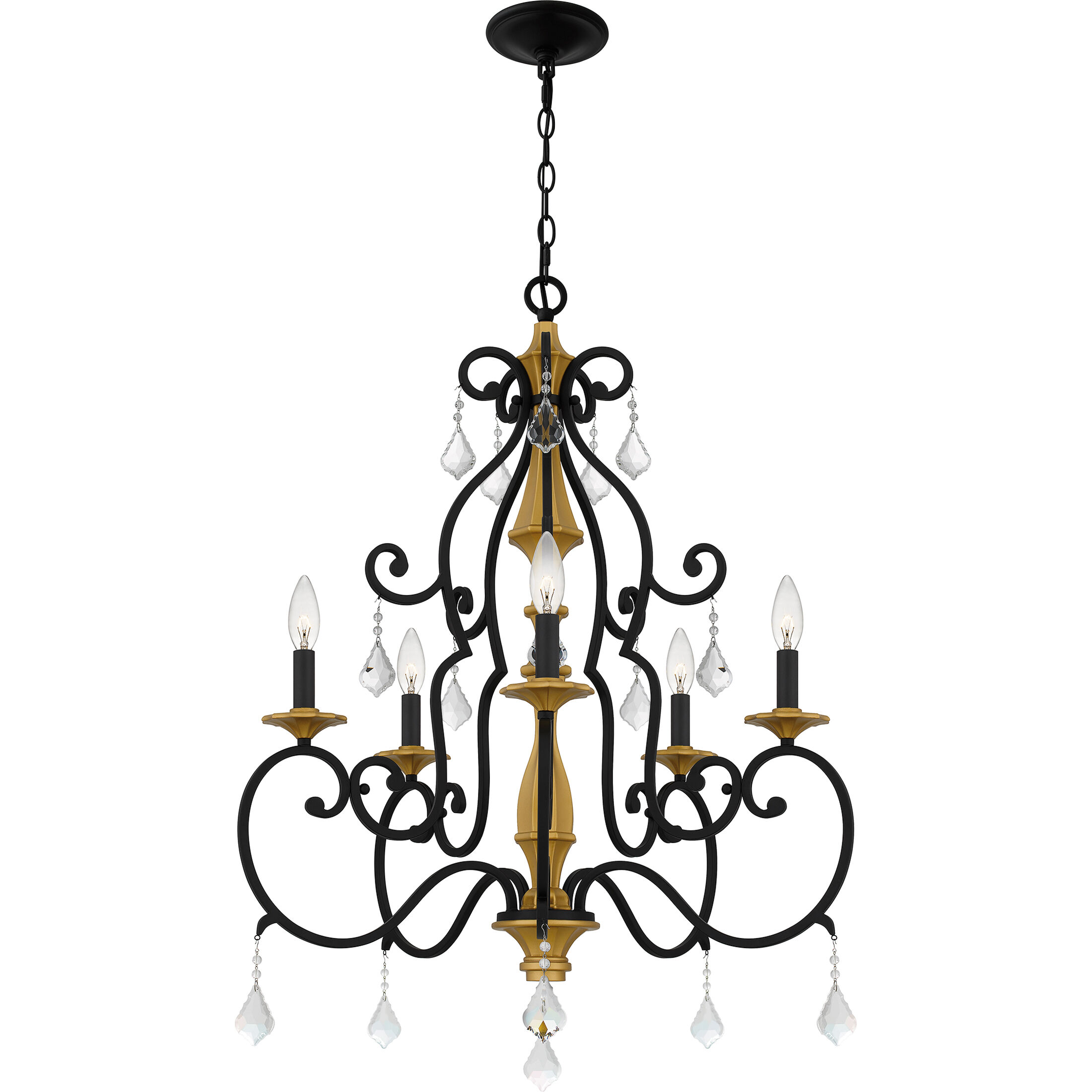 Althea 5 Light 26 inch Matte Black Chandelier Ceiling Light