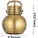 Newton Sphere 1 Light 8 inch Satin Nickel Pendant Ceiling Light