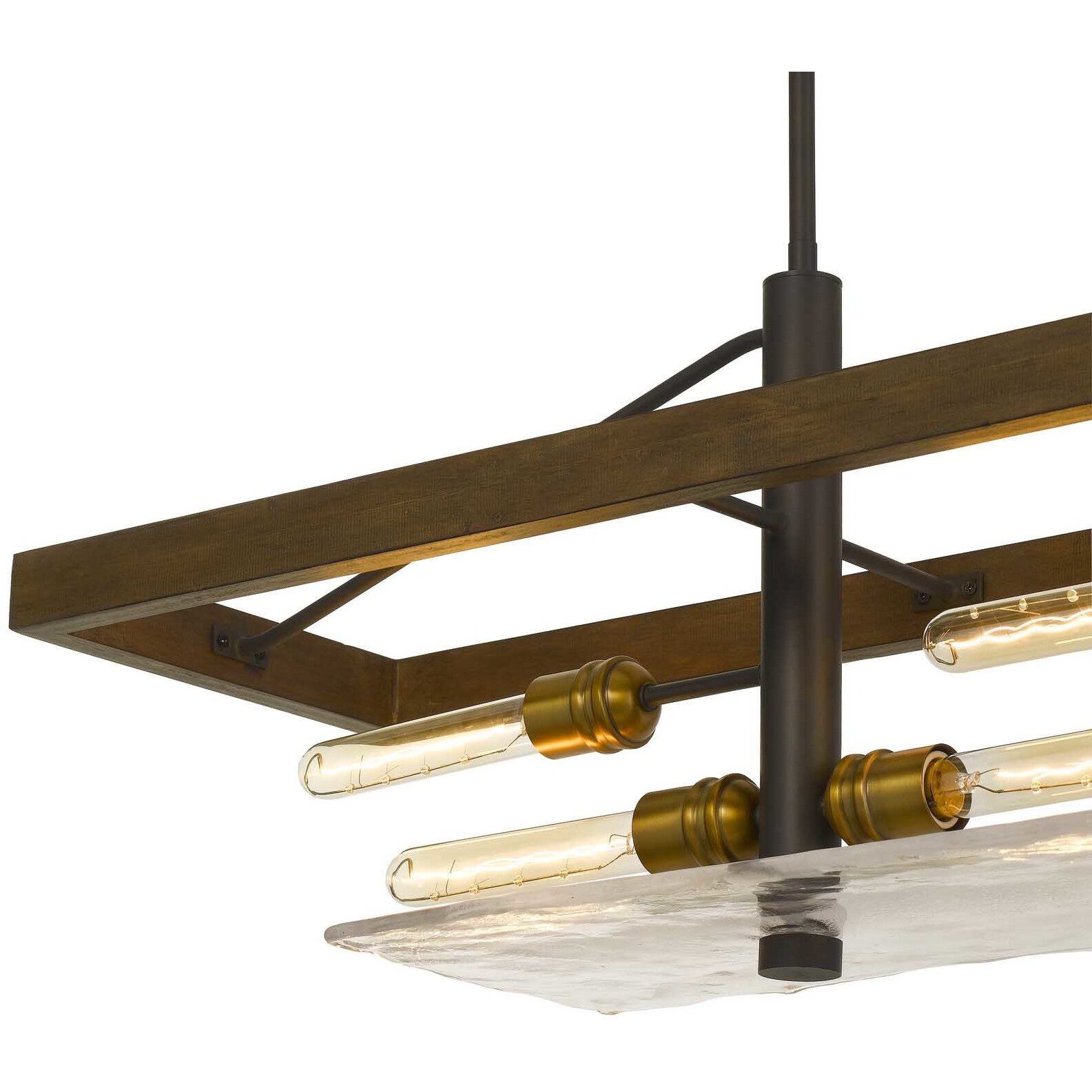 Craiova 6 Light 12 inch Pine Wood Island Chandelier Ceiling Light