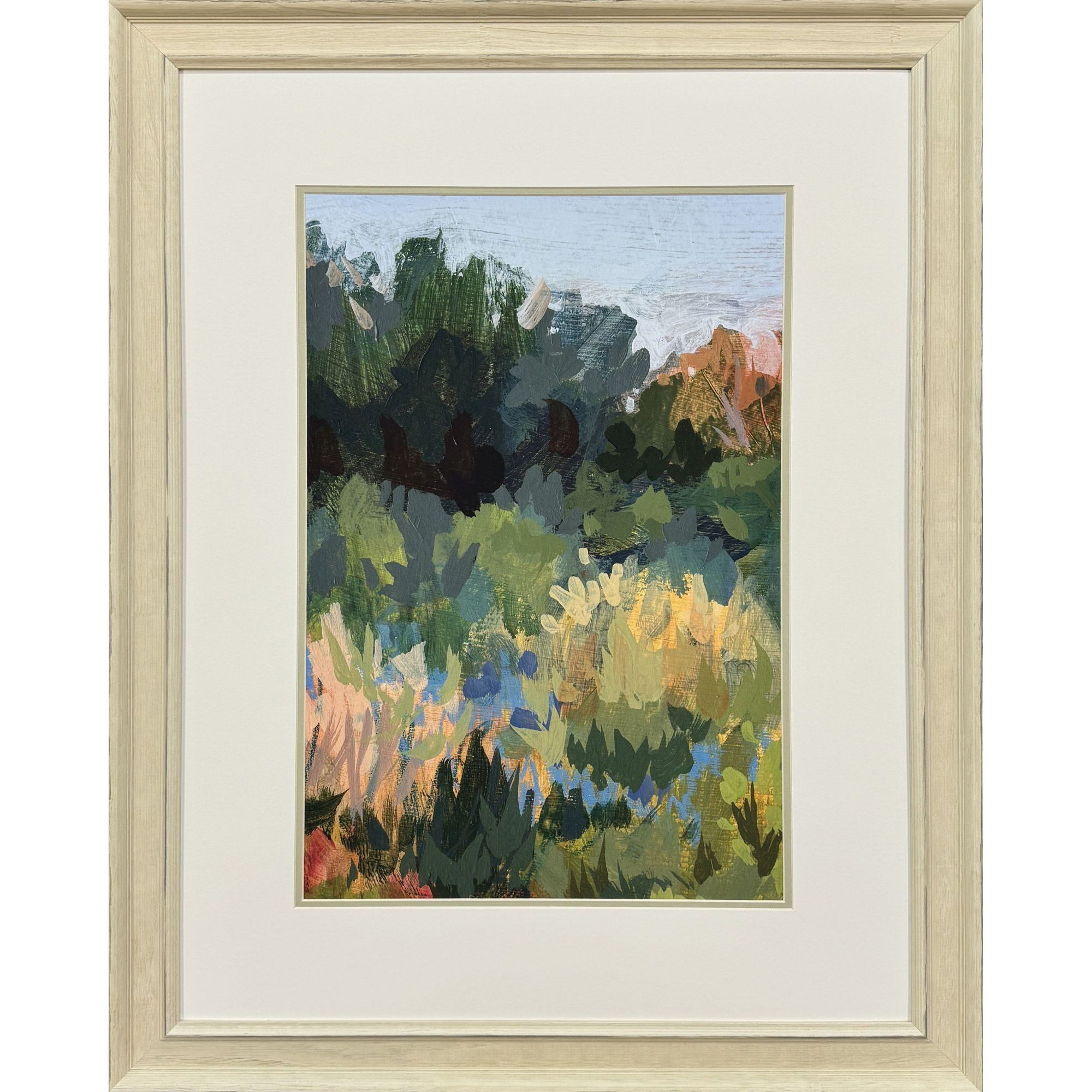 Walk This Way Green and Blue and Yellow Framed Art