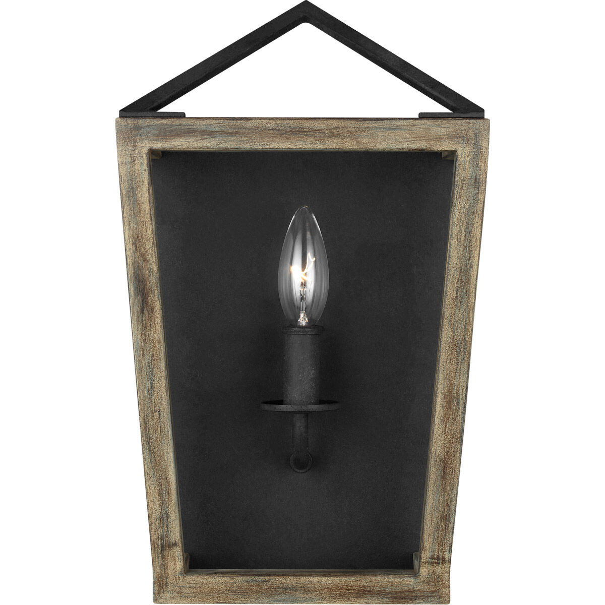 Sean Lavin Gannet 1 Light 8.63 inch Weathered Oak Wood / Antique Forged Iron Wall Sconce Wall Light