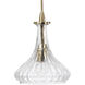 Isabella Carafe 1 Light 7 inch Clear with Brass Pendant Ceiling Light