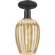 Downtown Urban Preston 1 Light 6.25 inch Matte Black Semi-Flush Mount Ceiling Light in Mercury