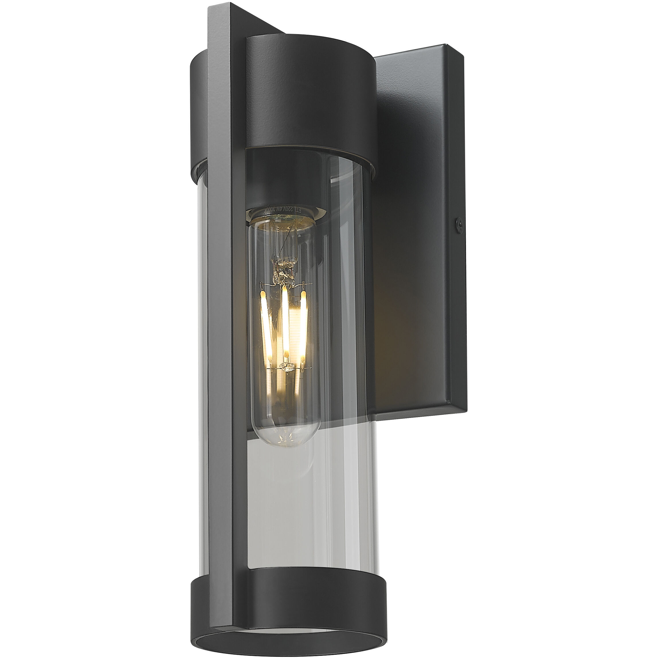 Stratford 1 Light 10.5 inch Matte Black Outdoor Sconce in Light Smoke Glass