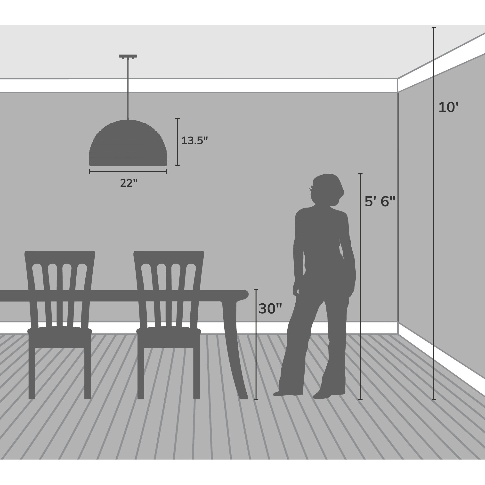 Hillmount 1 Light 22 inch Matte Black Pendant Ceiling Light, Large