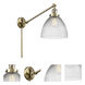 Seneca Falls 18 inch 3.5 watt Antique Brass Swing Arm Wall Light, Franklin Restoration