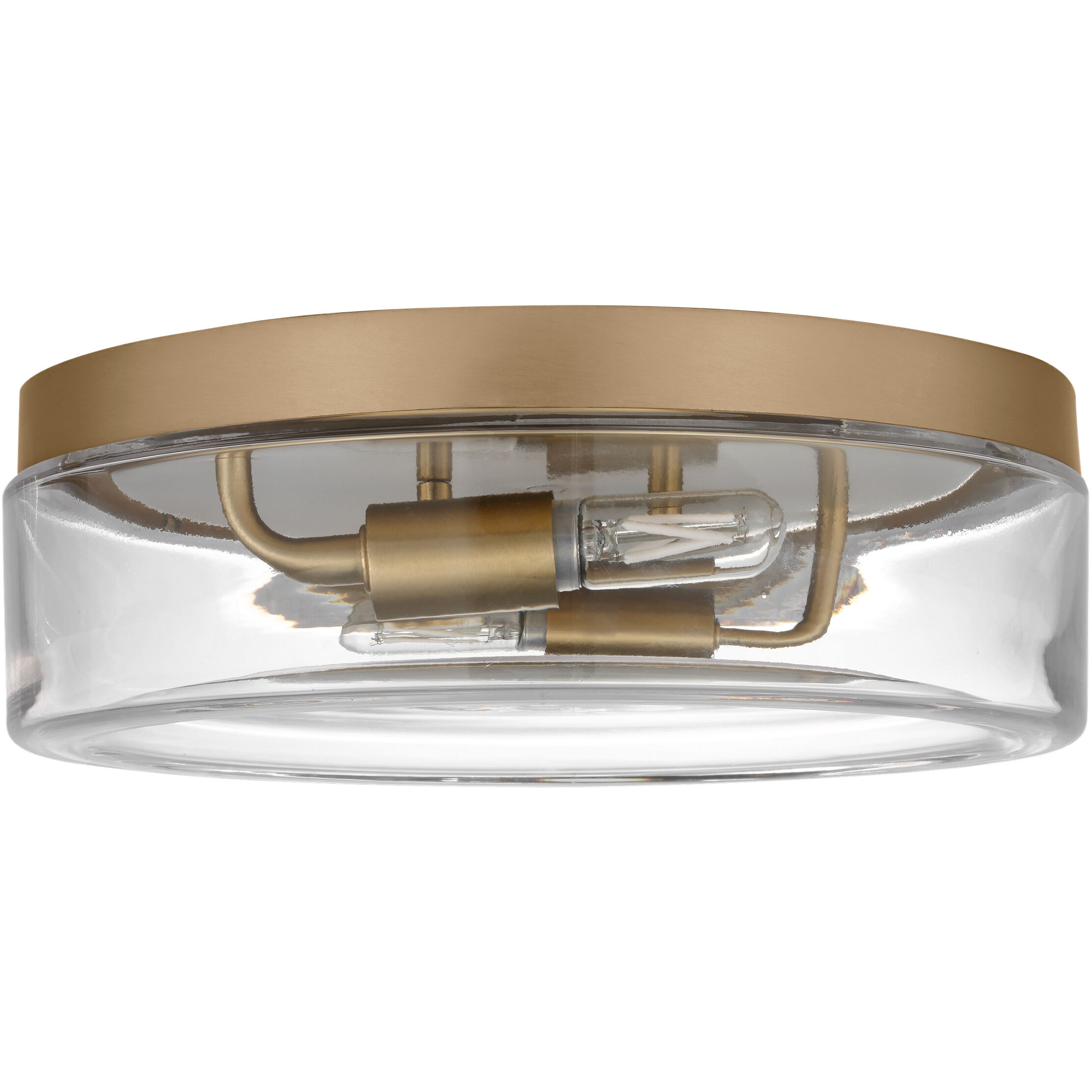 Rhett LED 12 inch Satin Brass Flush Mount Ceiling Light