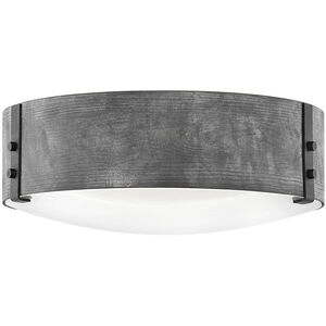 Open Air Sawyer LED 15 inch Aged Zinc with Distressed Black Outdoor Flush Mount