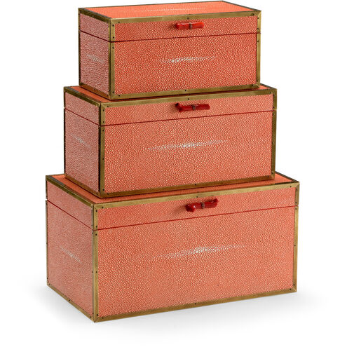 Wildwood 14 inch Coral Boxes, Set of 3