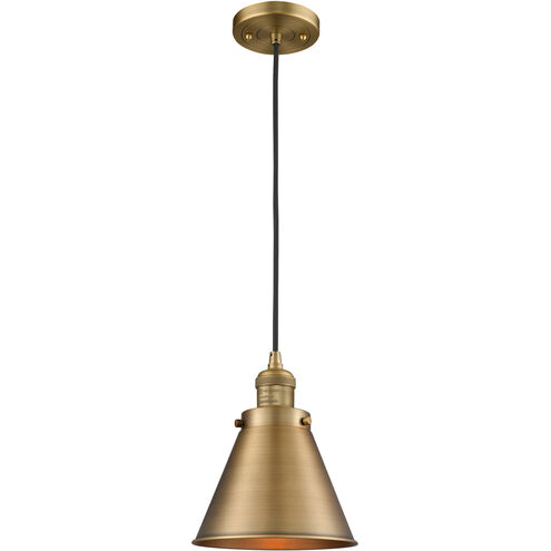 Franklin Restoration Appalachian 1 Light 8 inch Brushed Brass Mini Pendant Ceiling Light, Franklin Restoration