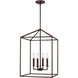 Perryton 4 Light 15.5 inch Bronze Foyer Pendant Ceiling Light, Medium